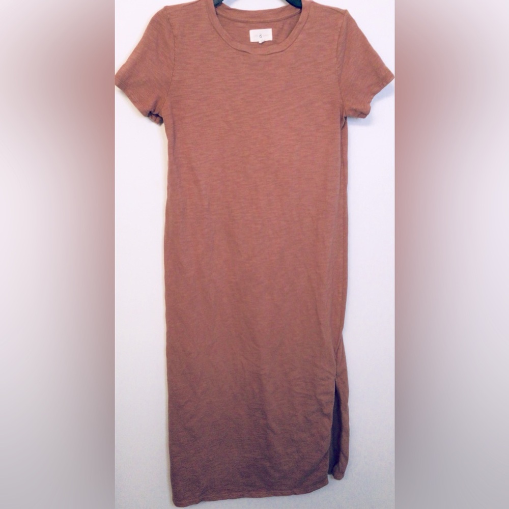 Lou grey maxi shirt dress with front split size XS